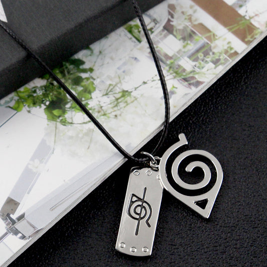 Naruto Hidden Leaf Village Double Pendant Necklace