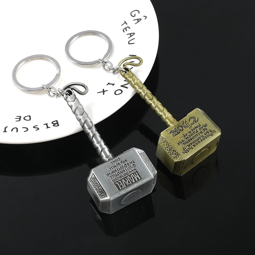 Marvel Thor Mjolnir Bronze Hammer Miniature Weapon Keychain