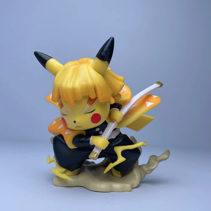Demon Slayer Pikachu Zenitsu Cosplay Thunder Breathing Figure