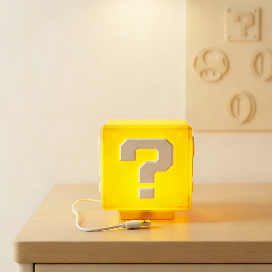 Super Mario Question Block Desk Light