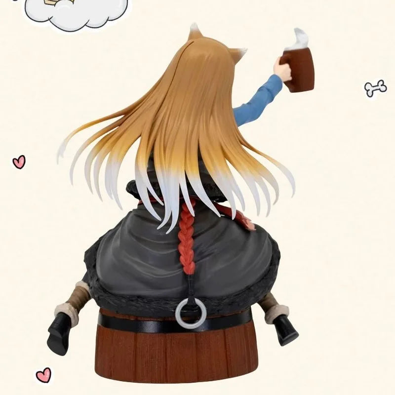 Spice and Wolf Holo Sitting on Barrel Figure