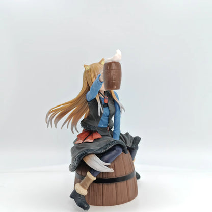 Spice and Wolf Holo Sitting on Barrel Figure