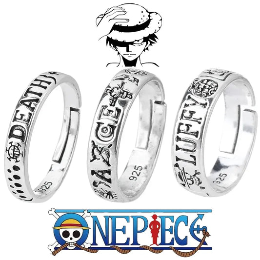One Piece Luffy & Ace Signature Adjustable Ring's