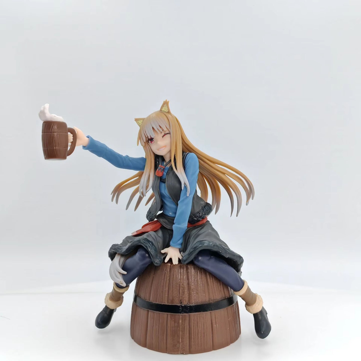 Spice and Wolf Holo Sitting on Barrel Figure