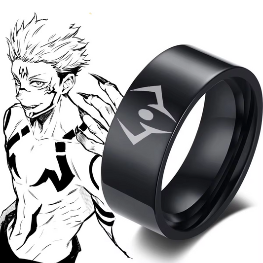 Jujutsu Kaisen Sukuna Cursed Seal Band Ring (Black)