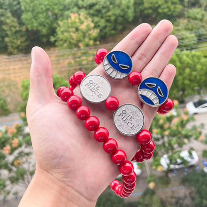 One Piece Portgas D. Ace Beaded Smiley Bracelet