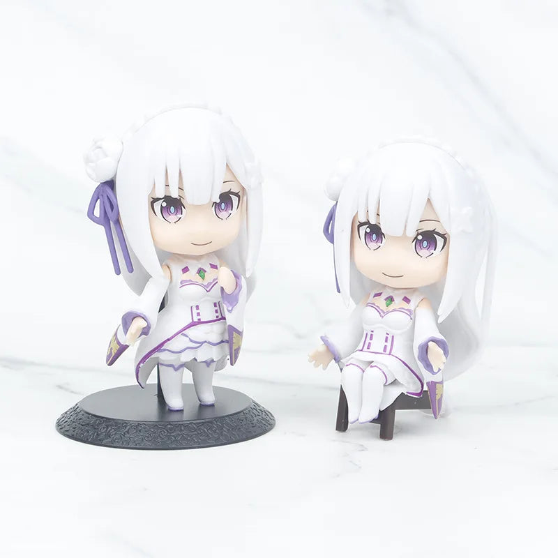 Re:Zero Rem, Ram & Emilia 6-Piece Chibi Figure Set