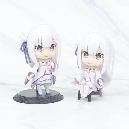 Re:Zero Rem, Ram & Emilia 6-Piece Chibi Figure Set