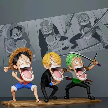 One Piece Monster Trio Comical Screaming 3-Piece Figure Set