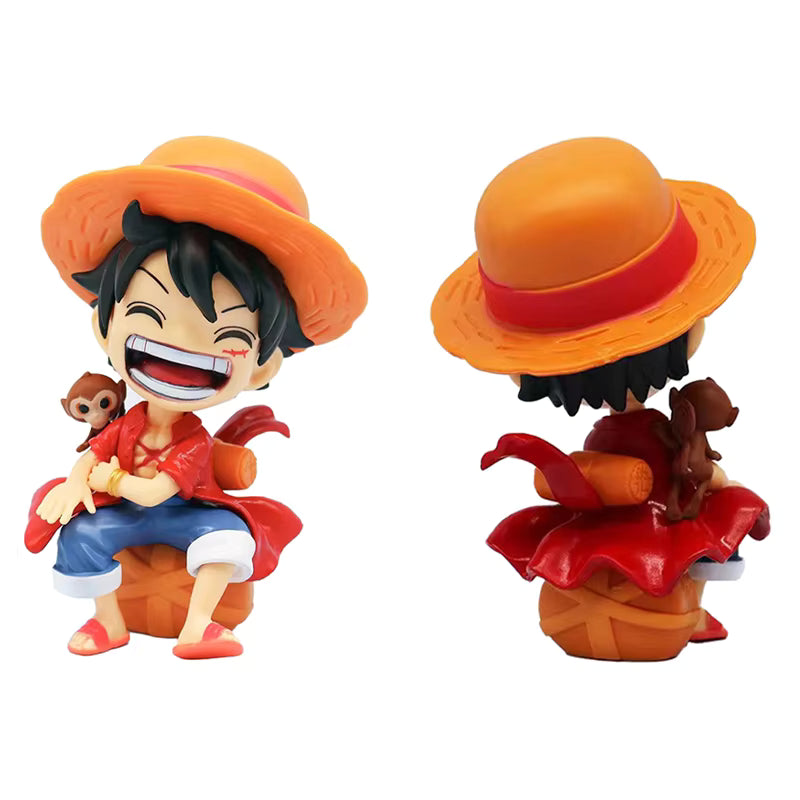One Piece Luffy Sitting with Monkey Chibi Figure