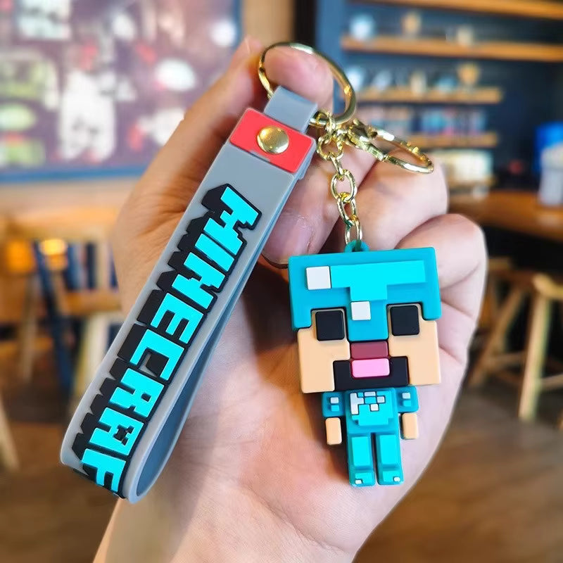 Minecraft Creeper & Steve Chibi 3D Figure Keychain