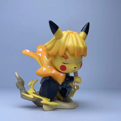 Demon Slayer Pikachu Zenitsu Cosplay Thunder Breathing Figure