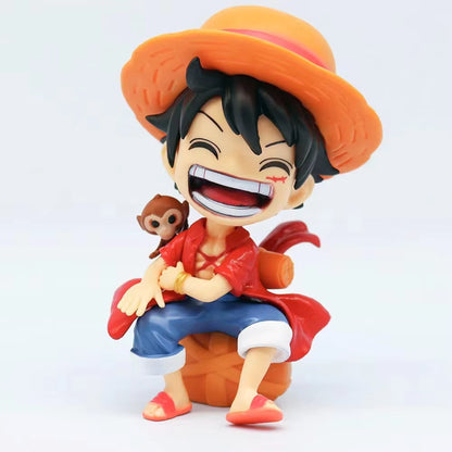 One Piece Luffy Sitting with Monkey Chibi Figure
