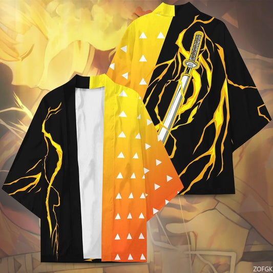 Demon Slayer Zenitsu Inspired Kimono Haori