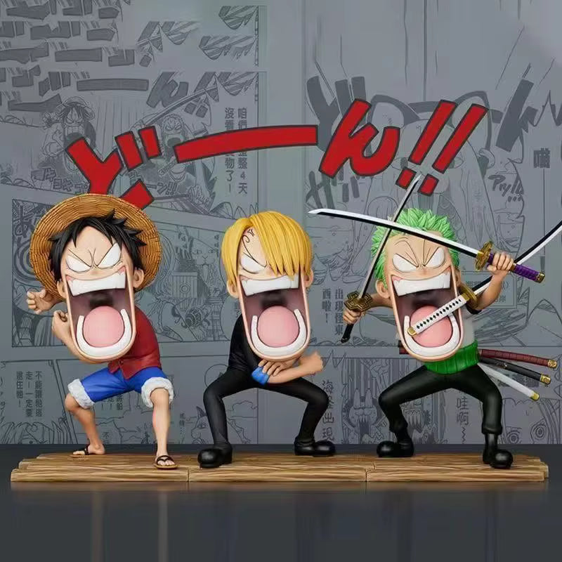 One Piece Monster Trio Comical Screaming 3-Piece Figure Set