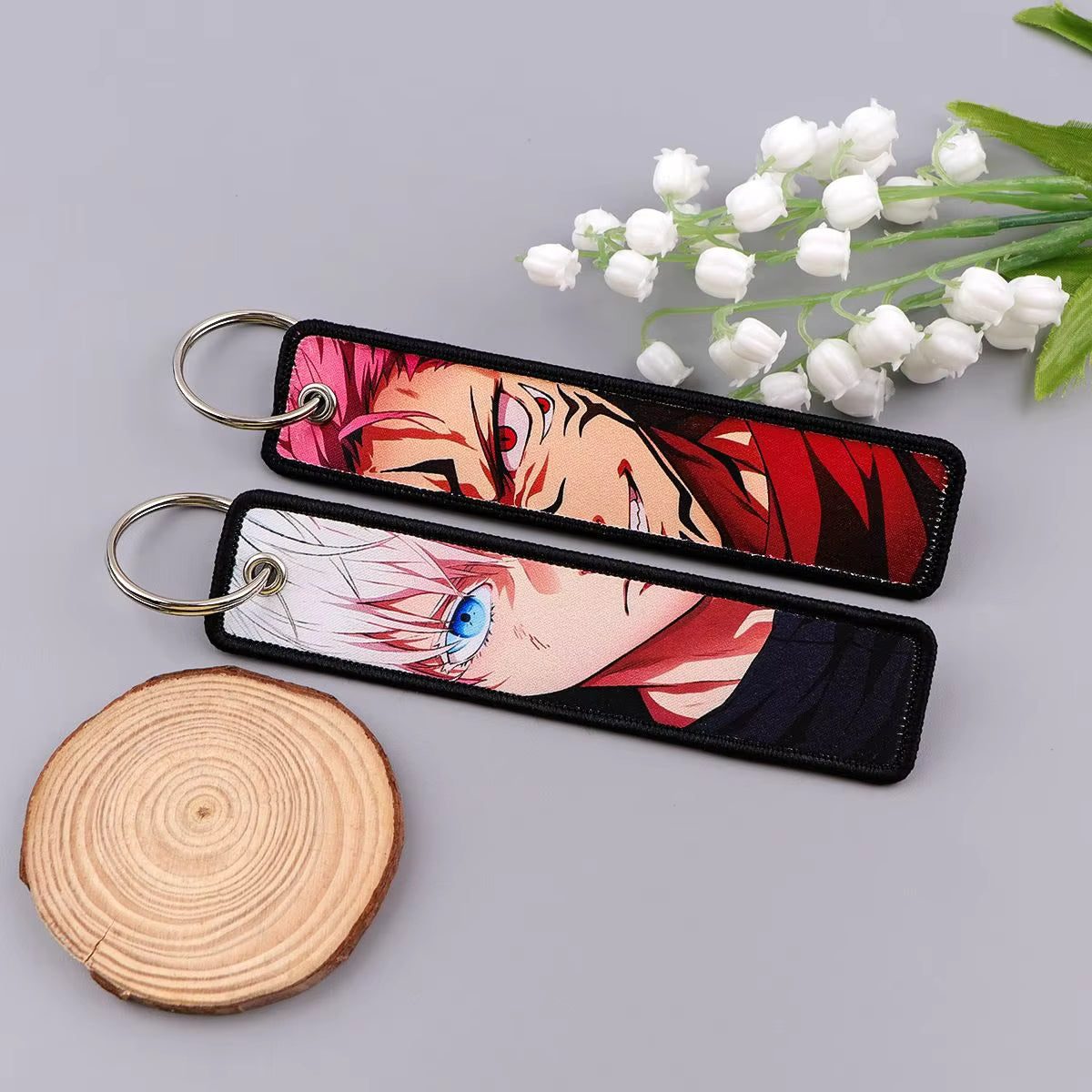 Jujutsu Kaisen Gojo vs Sukuna Embroidered Keychain
