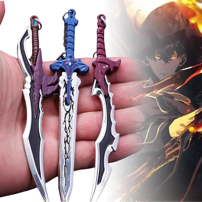 Solo Leveling Sung Jinwoo Weapon Miniature "Three" Metal Keychains