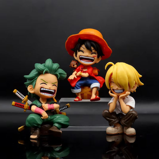 One Piece Luffy Sitting with Monkey Chibi Figure