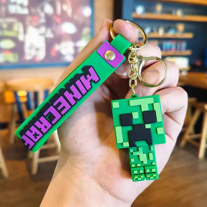 Minecraft Creeper & Steve Chibi 3D Figure Keychain