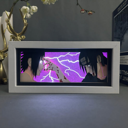Naruto Sasuke vs. Itachi Uchiha LED Shadow Box Lamp