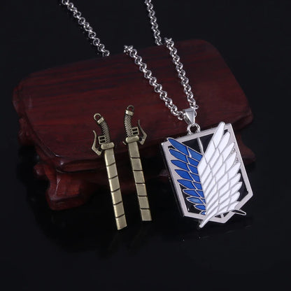 Full view of Attack on Titan Scout Regiment Sword Necklace – anime accessory Pakistan