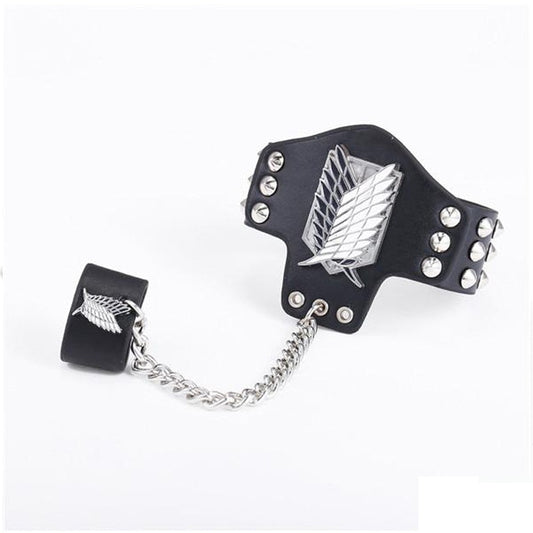 Attack on Titan Wings of Freedom Chain Ring Bracelet
