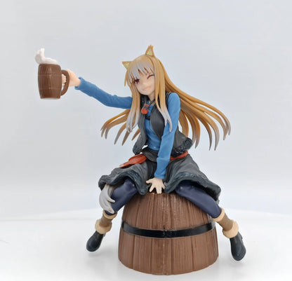 Spice and Wolf Holo Sitting on Barrel Figure