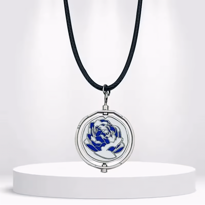Arcane Jinx Blue Rose Spinning Pendant Necklace