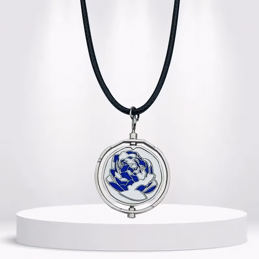 Arcane Jinx Blue Rose Spinning Pendant Necklace