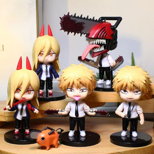 Chainsaw Man Denji Power & Pochita Chibi Figure Set