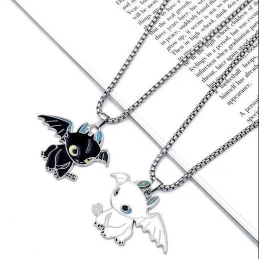 How to Train Your Dragon Toothless & Light Fury Couples Necklaces