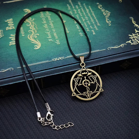 Fullmetal Alchemist Flamel Necklace – Anime Pendant Jewelry with Background