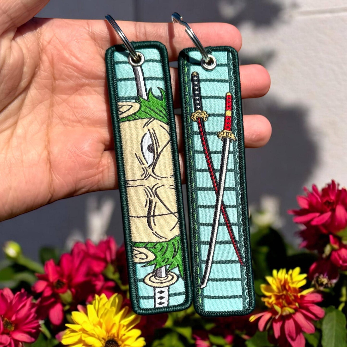 One Piece Roronoa Zoro Embroidered Keychain