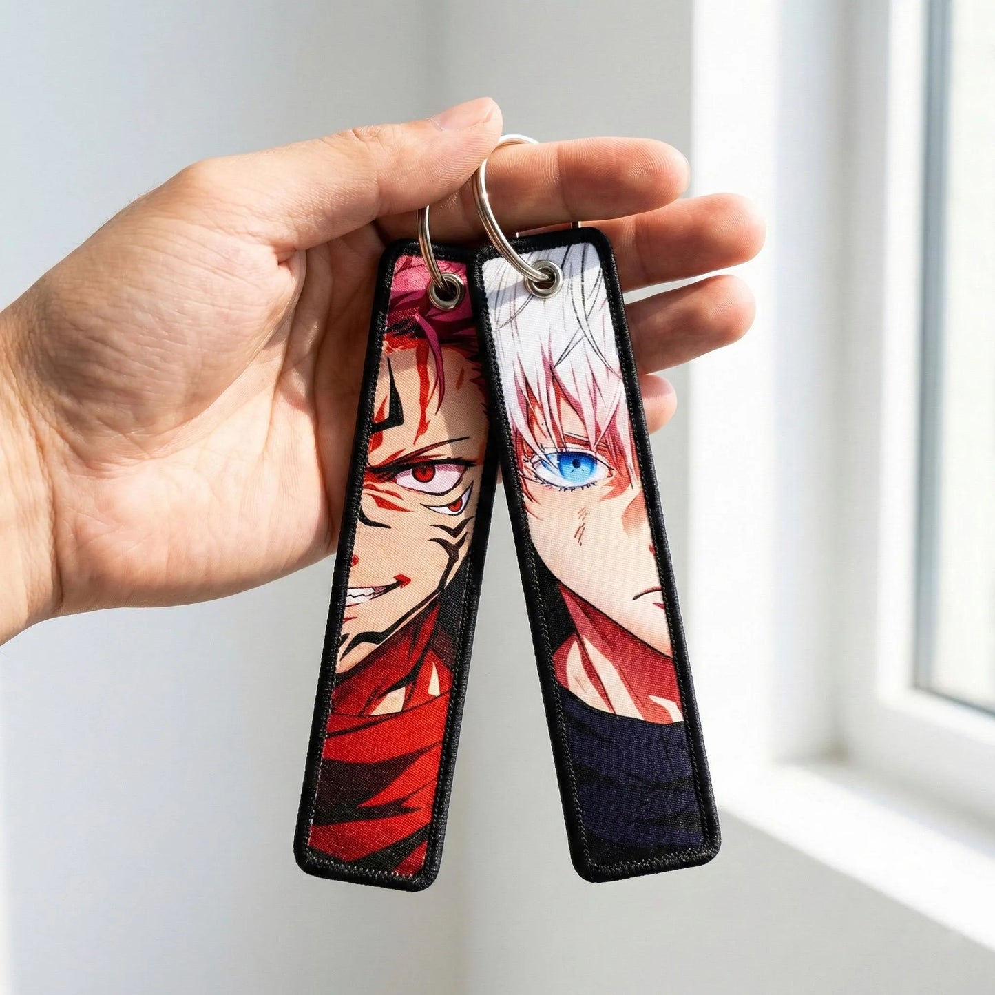 Jujutsu Kaisen Gojo vs Sukuna Embroidered Keychain