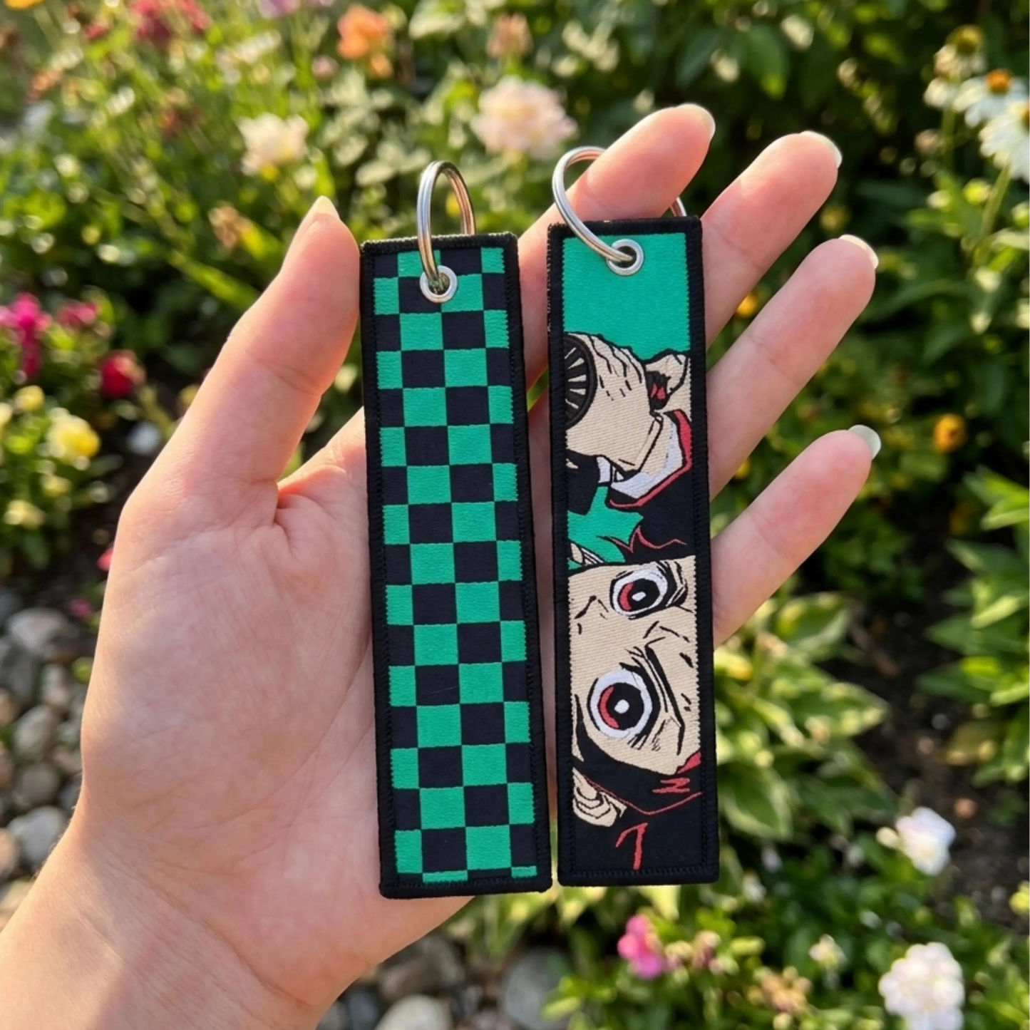 Demon Slayer Tanjiro Kamado Embroidered Keychain