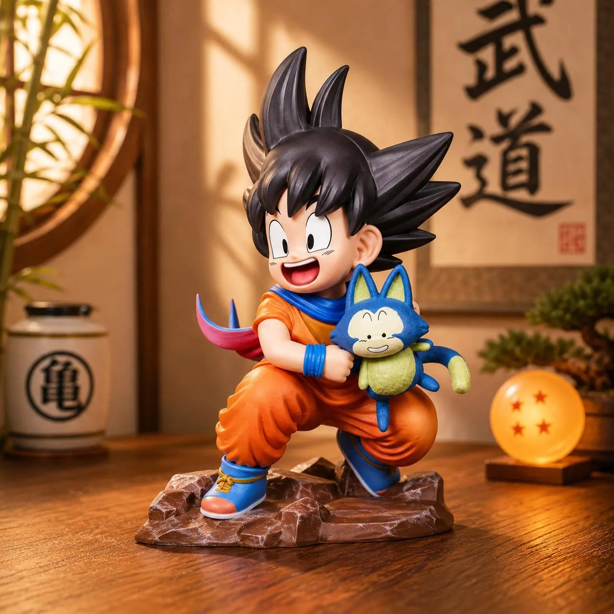 Dragon Ball Kid Goku with Puar Chibi Figure