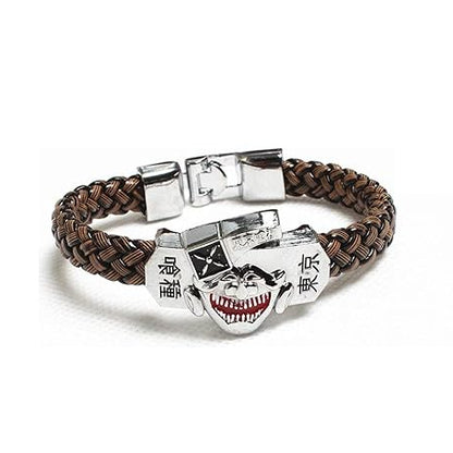 Tokyo Ghoul Ken Kaneki Mask Braided Leather Bracelet