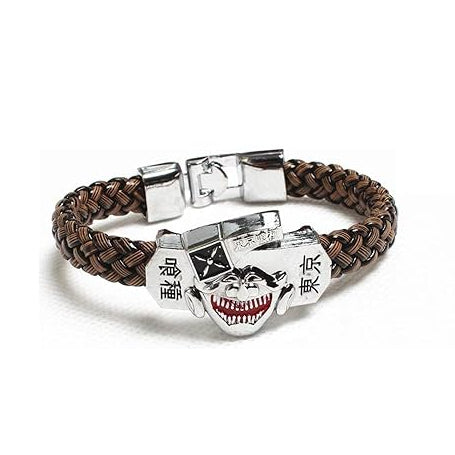 Tokyo Ghoul Ken Kaneki Mask Braided Leather Bracelet