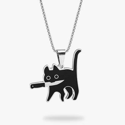 Knife Cat Meme High Quality Pendant Necklace
