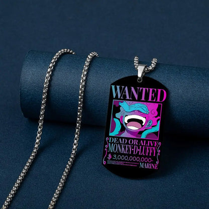 One Piece Luffy 3M Bounty Dog Tag Necklace front view