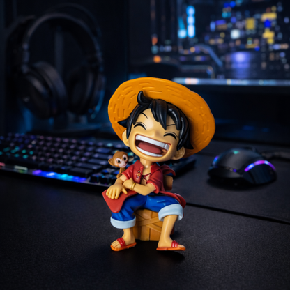 One Piece Luffy Sitting with Monkey Chibi Figure