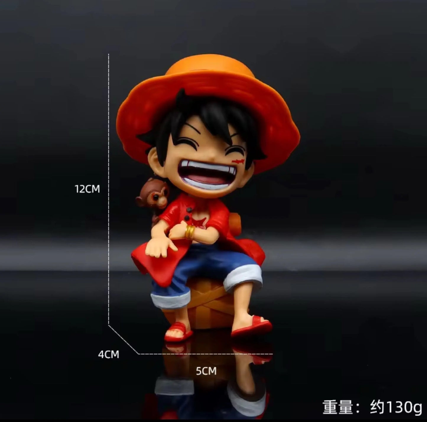 One Piece Luffy Sitting with Monkey Chibi Figure