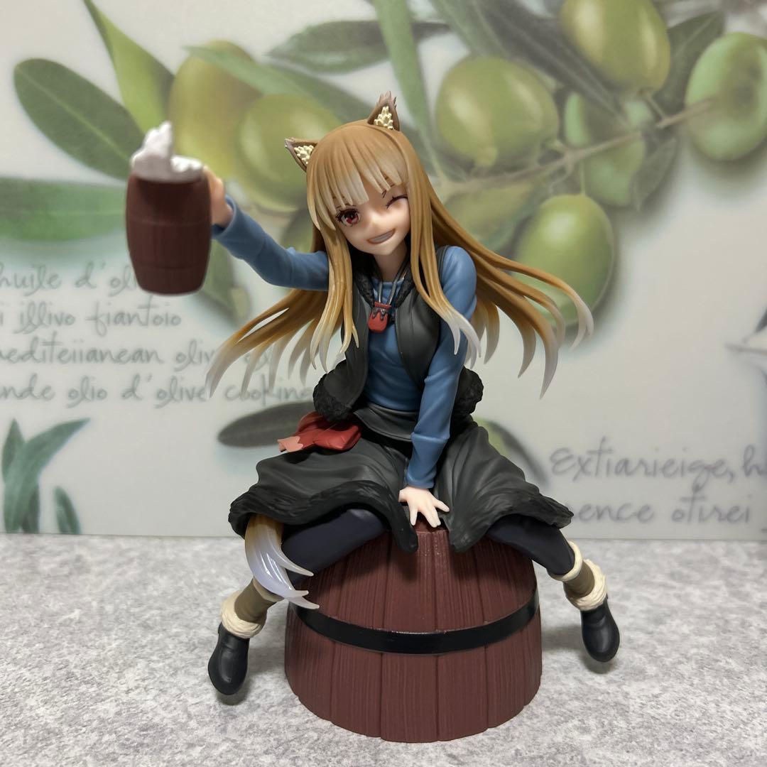 Spice and Wolf Holo Sitting on Barrel Figure
