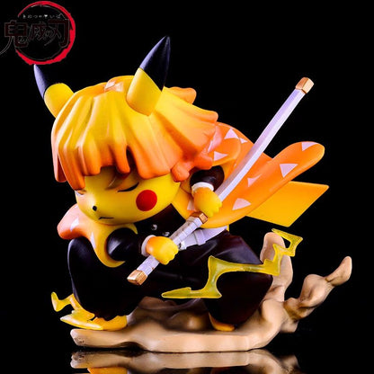 Demon Slayer Pikachu Zenitsu Cosplay Thunder Breathing Figure