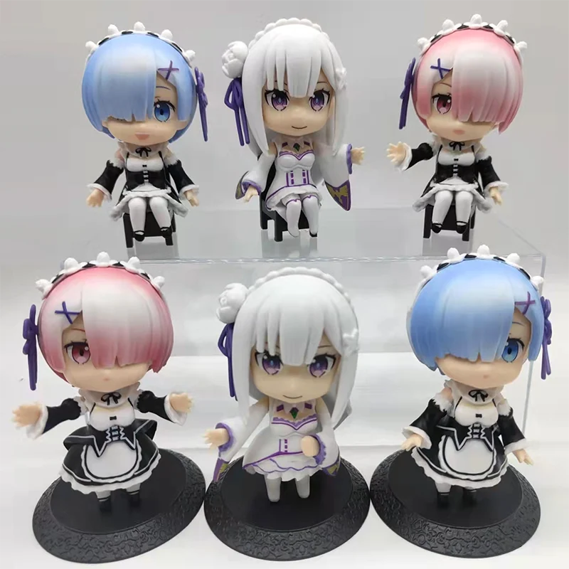Re:Zero Rem, Ram & Emilia 6-Piece Chibi Figure Set