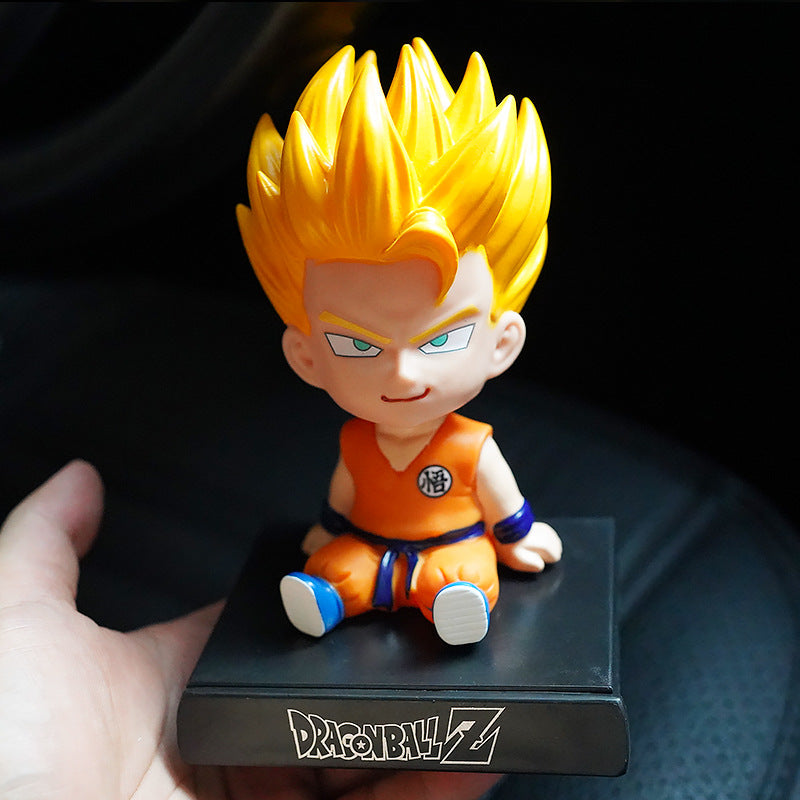 Dragon Ball Z Super Saiyan Son Goku Sitting Car Dashboard Figure