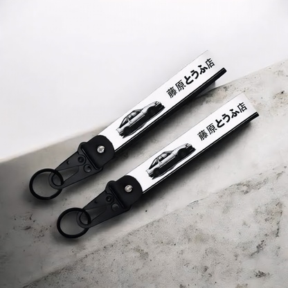 Initial D Fujiwara Tofu Shop AE86 Fabric Strap Keychain
