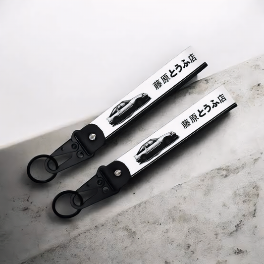 Initial D Fujiwara Tofu Shop AE86 Fabric Strap Keychain