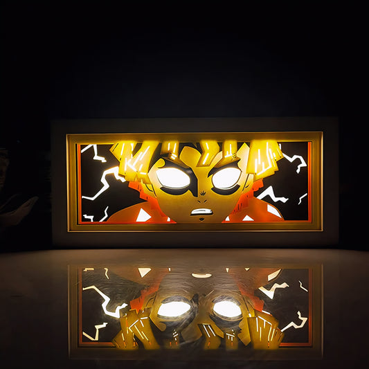Demon Slayer Zenitsu Agatsuma Rgb Remote LED Shadow Box Lamp