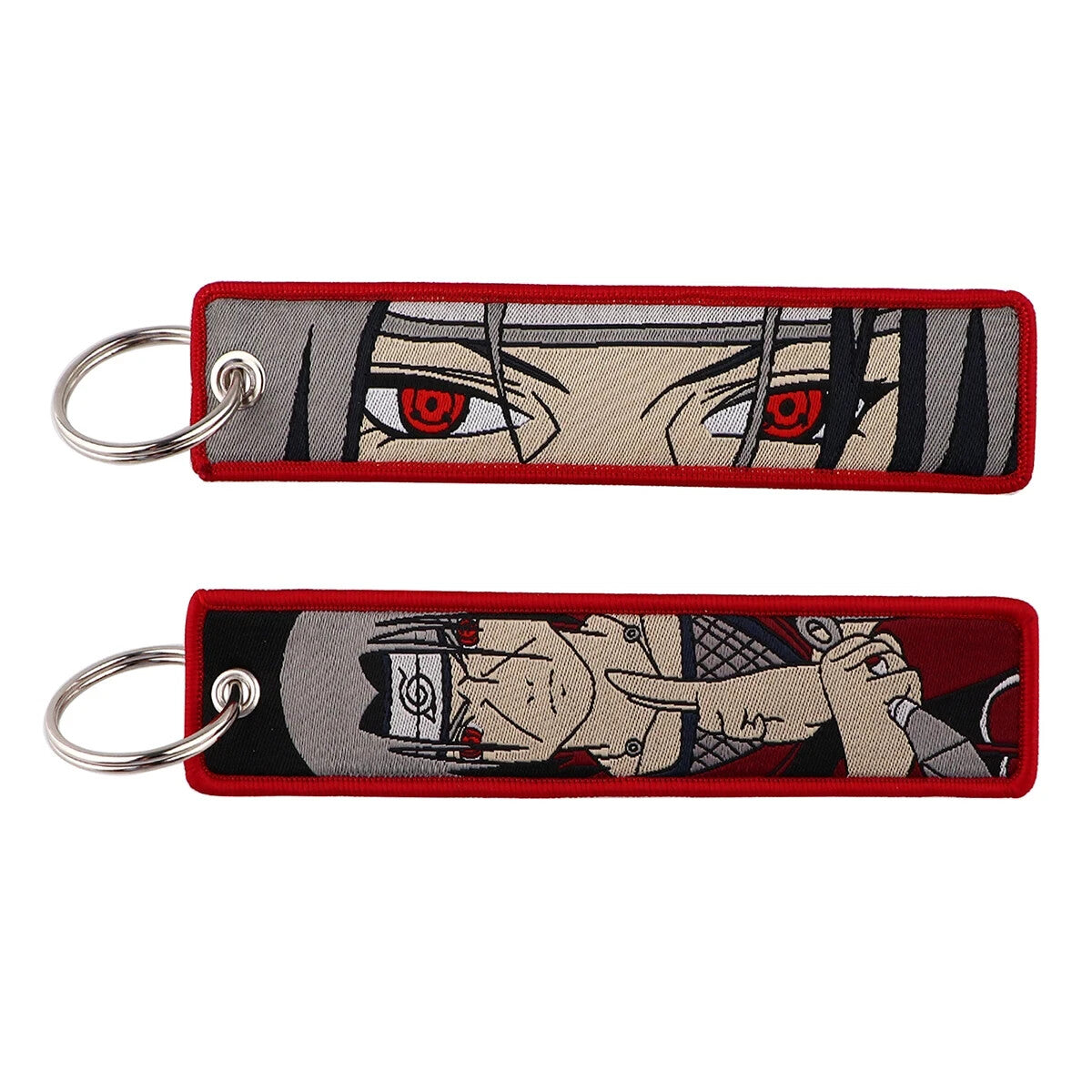 Naruto Itachi Uchiha Mangekyou Sharingan Embroidered Keychain